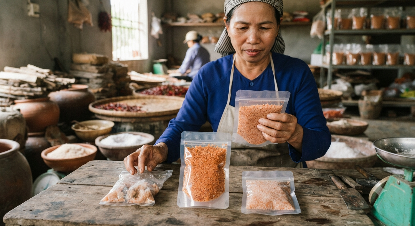 Tầm quan trọng của việc chọn đúng quy cách gói muối tôm