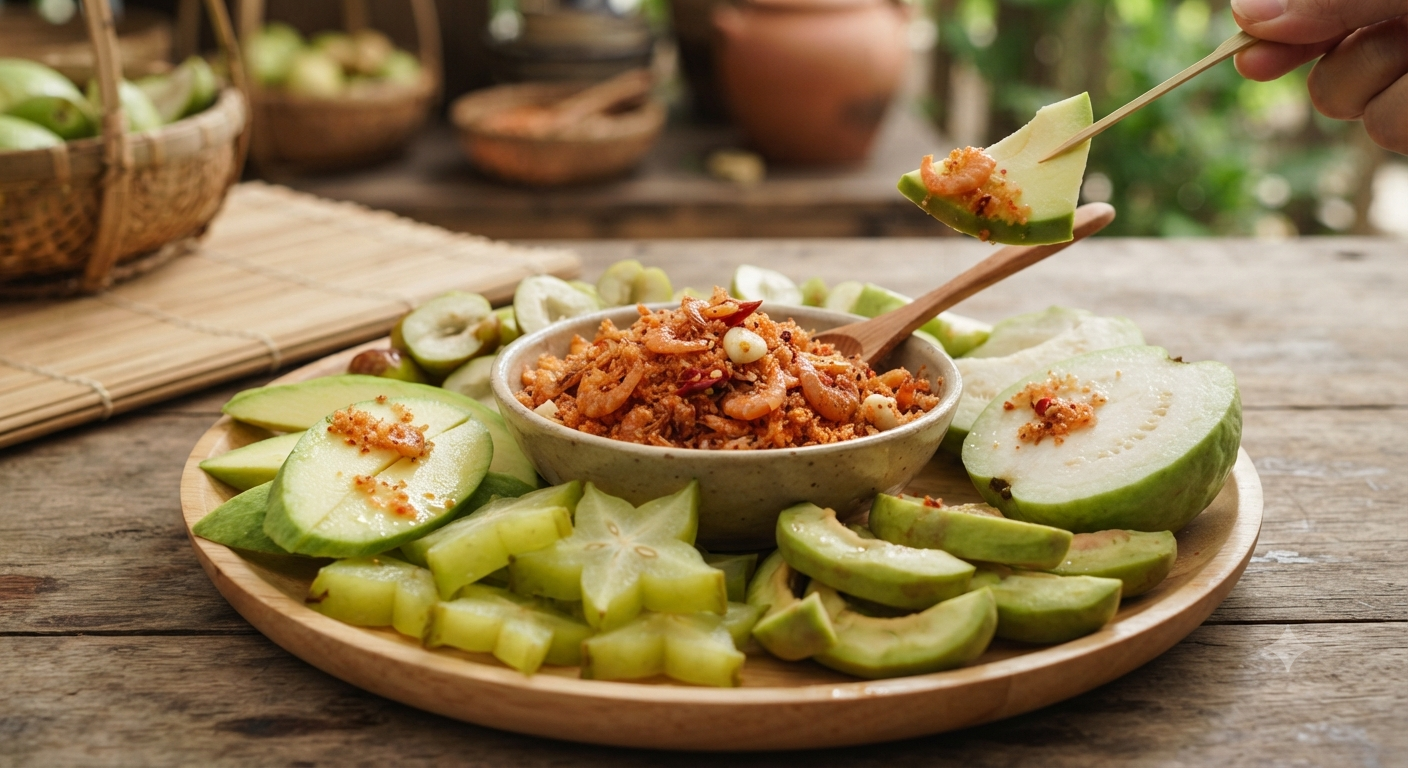 Những loại trái cây chua, chát "đỉnh cao" khi chấm muối tôm Tây Ninh